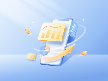 手机数据金融经济上升柱状图箭头