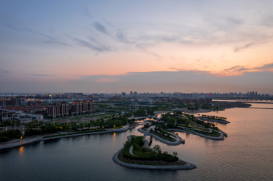 天津国家海洋博物馆建筑风景及自然风光航拍