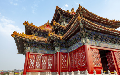 故宫角楼古建筑飞檐特写