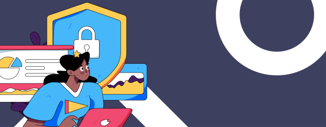 商务网络安全人物扁平矢量概念运营手绘插画