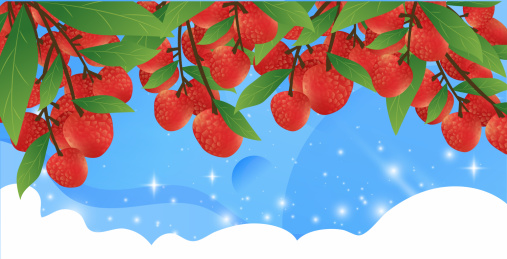 中国风诗意芒种节气亚热带水果荔枝妃子笑