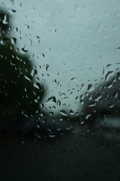 雨滑过玻璃