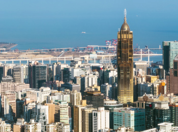 中国澳门建筑风光航拍图