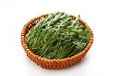 用篮子装着的芝麻菜