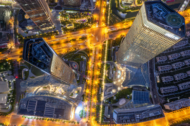 西岸凤巢夜景航拍