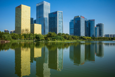 淄博水上公园高楼大厦