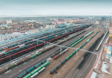 满洲里中东铁路火车站中欧班列跨境运输枢纽