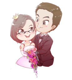 Q版男女婚礼插图