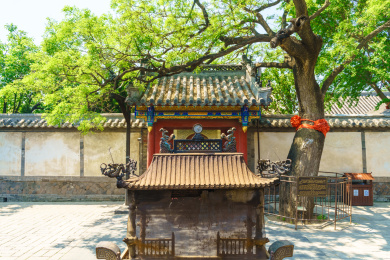 夏天的山东烟台蓬莱阁景区风光，天后宫