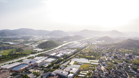 绍兴市上虞区丰惠镇航拍风光