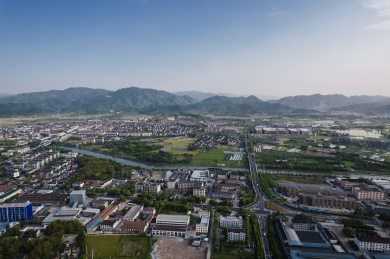 绍兴市上虞区丰惠镇航拍风光
