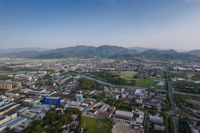 绍兴市上虞区丰惠镇航拍风光