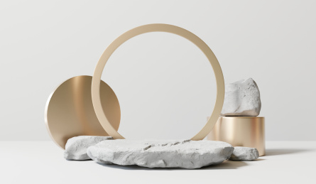 3D空间展示台岩石背景