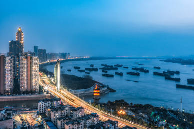 中国安徽省芜湖城市风光夜景