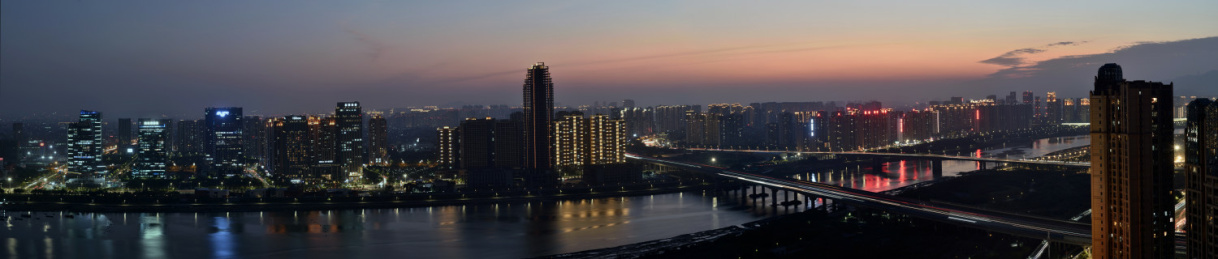 中国福建泉州滨江商务区城市建筑风光夜景