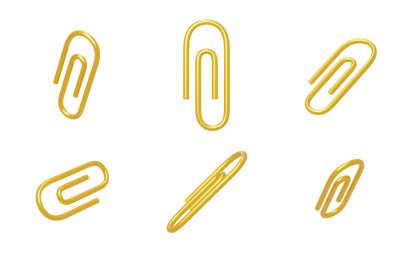 办公学习整理专用回形针3D元素