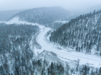 黑龙江亚布力雪乡亚雪公路冬季风光航拍