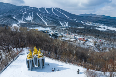 黑龙江亚布力滑雪场航拍景观