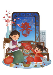 春节剪窗花