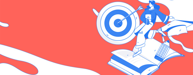 教育学习的人物扁平矢量概念手绘插画