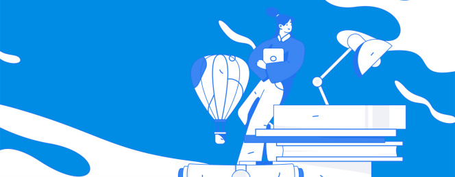 教育学习的人物扁平矢量概念手绘插画