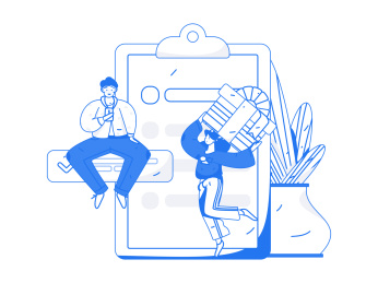 邀请好友进行问卷调查扁平矢量概念运营手绘