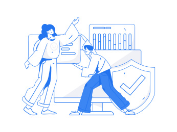 商务网络安全人物扁平矢量概念运营手绘插画