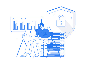 商务网络安全人物扁平矢量概念运营手绘插画