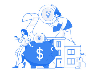 住房贷款扁平矢量概念运营插画