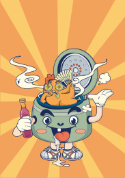 电饭煲拟人美味烧鸡宣传海报