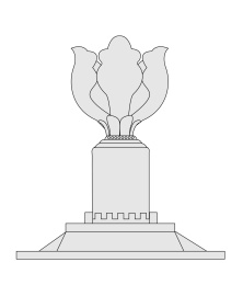 香港25周年中国风复古绿色地标紫荆花广场