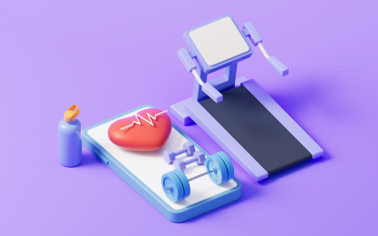 卡通风格跑步机3D渲染
