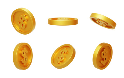 金融美元符号金币纪念币活动