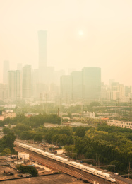 沙尘暴天气下的北京城市CBD