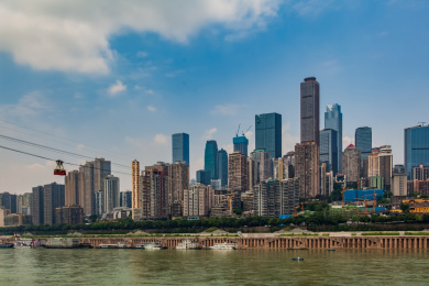 重庆市嘉陵江朝天门外滩高楼大厦建筑