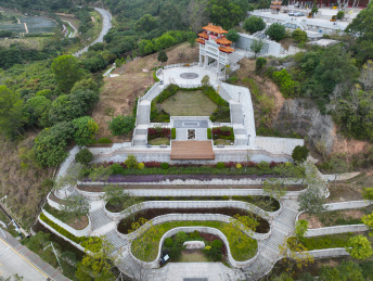 广东省深圳市光明区白花洞妈祖庙航拍