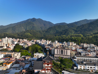 广东省深圳市罗湖区梧桐山艺术小镇航拍