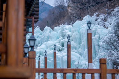 山东济南九如山雪景