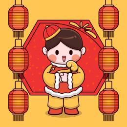 吉娃娃抱着金如意