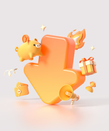 橙色直降降价箭头电商促销活动元素堆3D