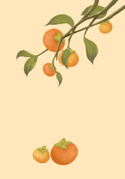 柿子立秋插画海报