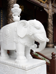 中国九江东林寺大雄宝殿门前白象