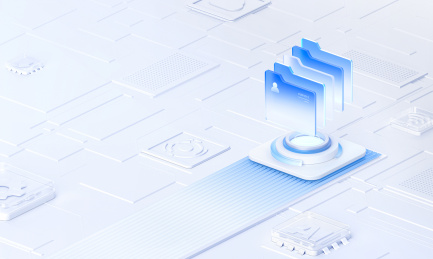 科技蓝白档案文件夹概念智能浅色科技感场景