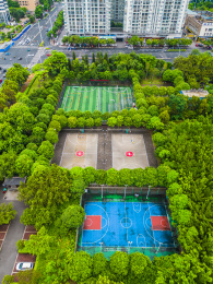 贵港的港北区民族文化公园航拍