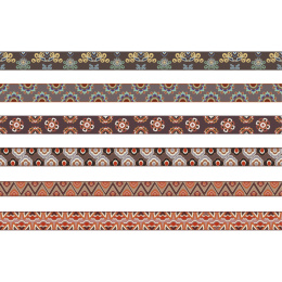 敦煌纹样二方连续图案无缝纹理图手账贴纸