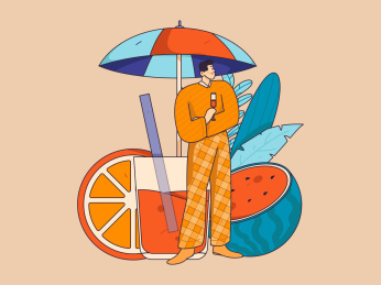 24节气大暑人物扁平矢量概念运营手绘插画