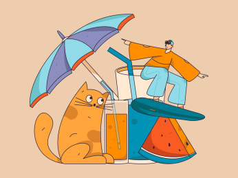 24节气大暑人物扁平矢量概念运营手绘插画