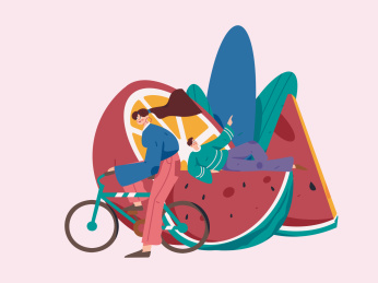 24节气大暑人物扁平矢量概念运营手绘插画