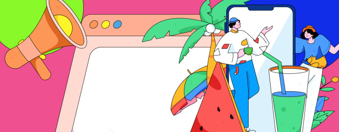 24节气大暑人物扁平矢量概念运营手绘插画