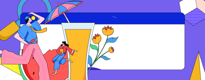 24节气大暑人物扁平矢量概念运营手绘插画